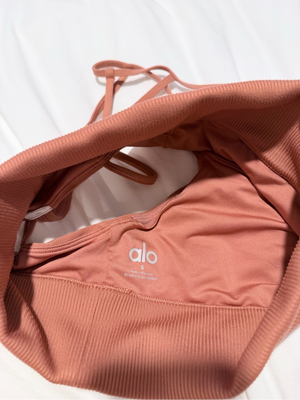 ALO Yoga | Alosoft Lavish Bra - Soft Terracotta - Picture 4 of 4